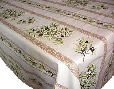 French coated tablecloth (olives 2005. raw) - Click Image to Close